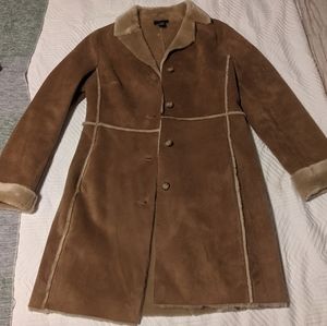 Ann Taylor camel faux suede winter coat